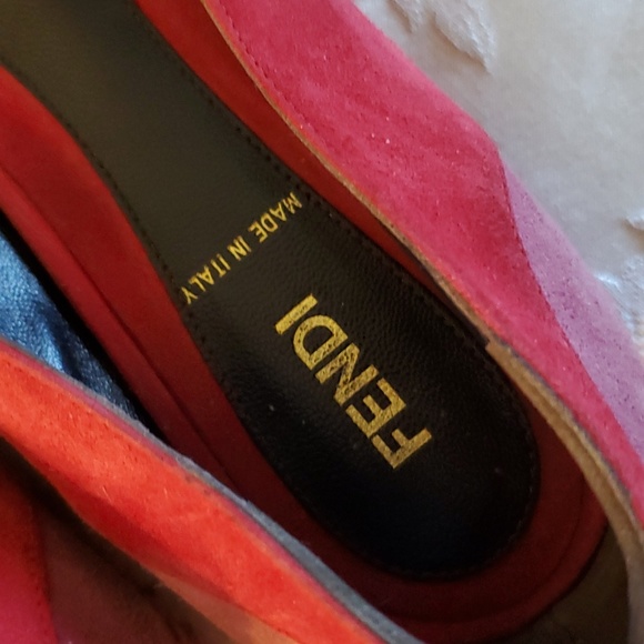 Fendi Pink/Lavender Suede Flats Size 9.5 - Picture 3 of 4